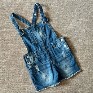 7 For All Mankind Distressed Blue Kids Overalls